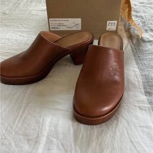 Madewell Chestnut Leather Mules